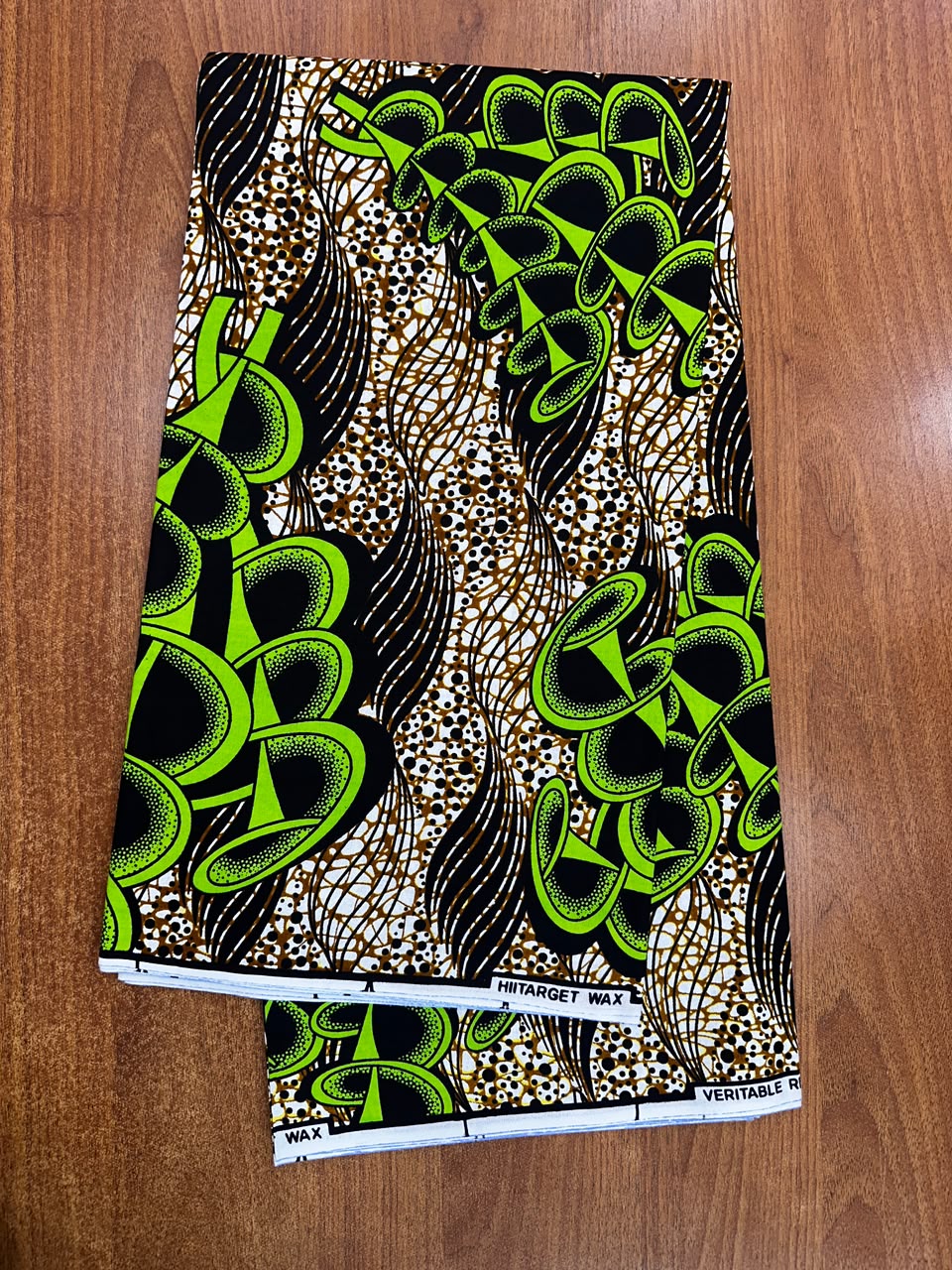 Neon Green Abstract Swirl Wax Print